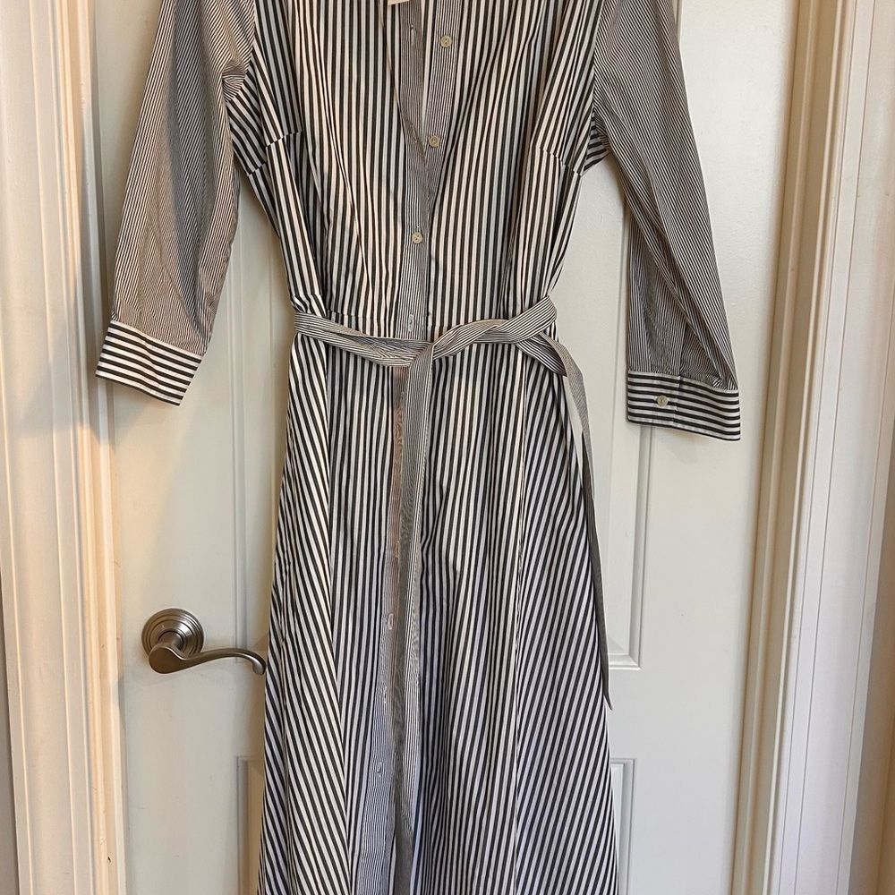 Donated! No Longer for Sale! 
Talbots Black and White Striped Long Sleeve Dress